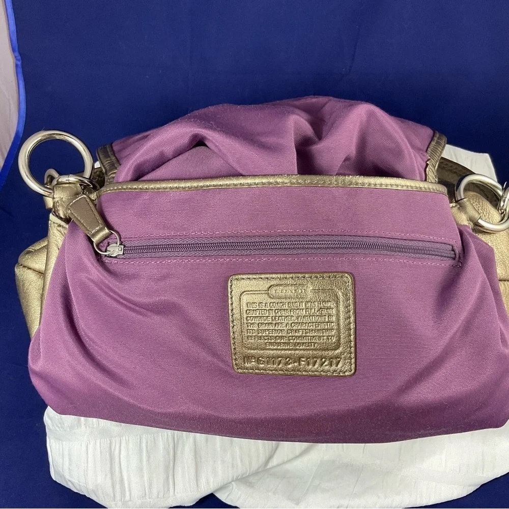 Coach Metallic Leather Hobo Shoulder Bag | Gold Bronz - Picture 3 of 16